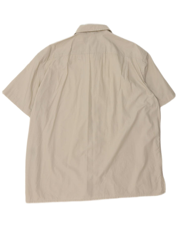 Camicia Dkny da uomo a maniche corte XL in cotone beige