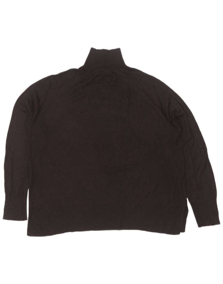 Zara Womens Turtle Neck Jumper Sweater UK 14 Medium Black Viscose