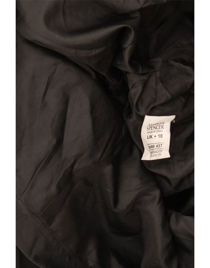 Marks & Spencer Parka à capuche pour femme UK 18 XL Noir Polyester