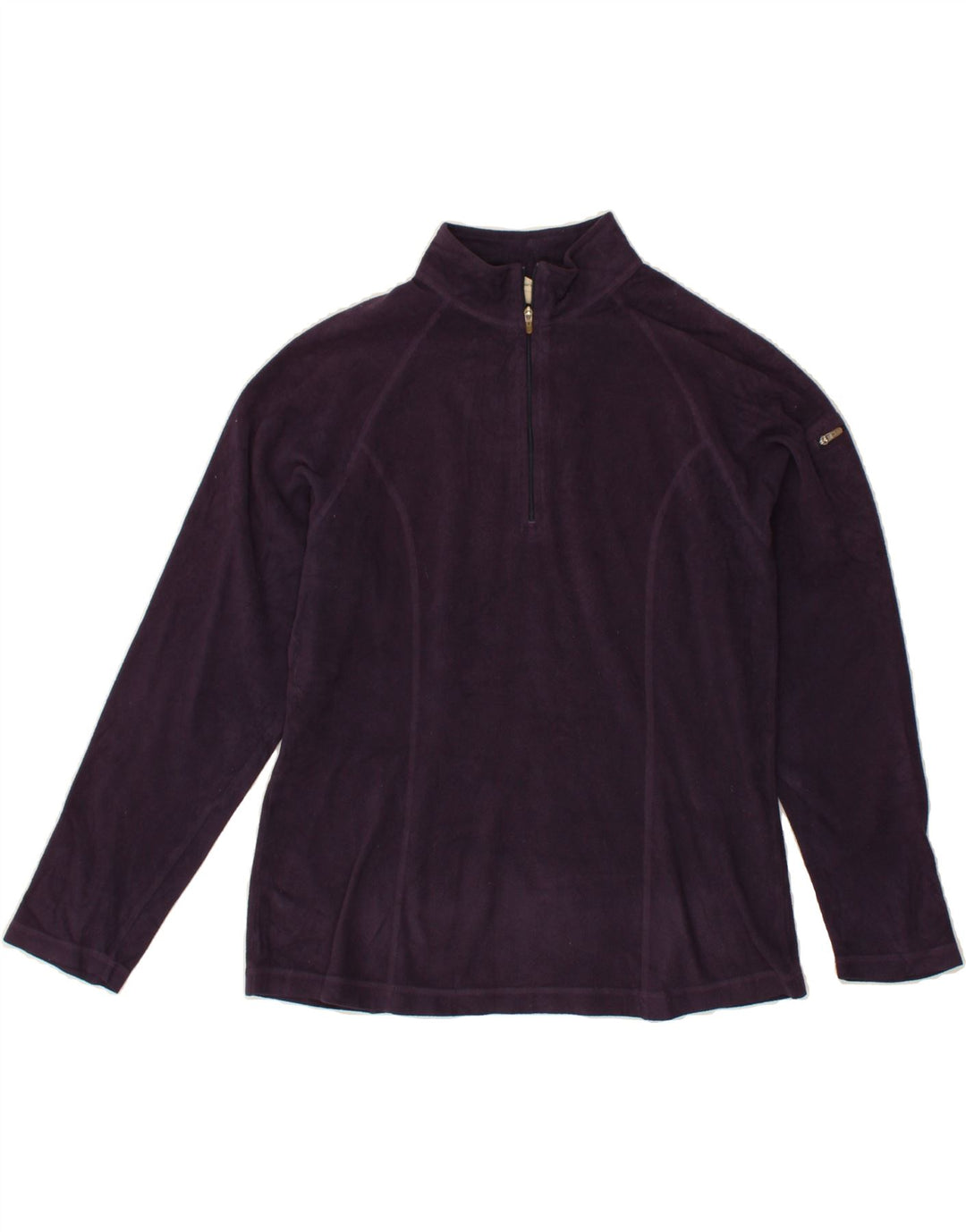 L.L.BEAN Womens Zip Neck Fleece Jumper UK 14 Medium Purple Polyester Vintage L.L.Bean and Second-Hand L.L.Bean from Messina Hembry 