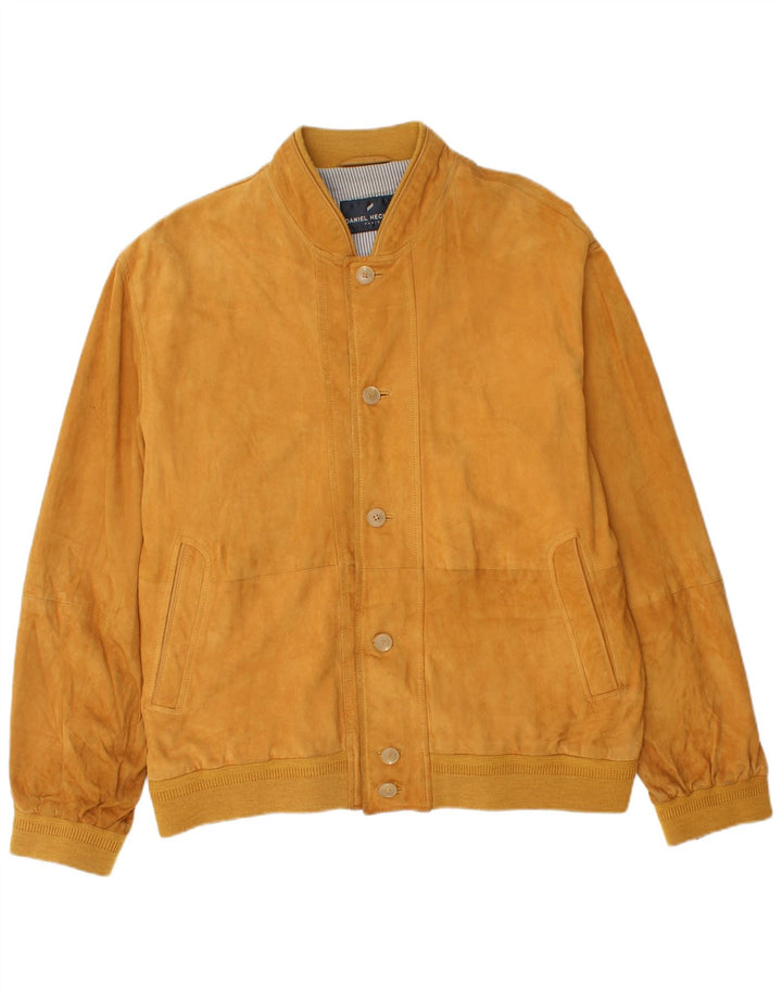 Daniel Hechter Herre Ruskind Bomber Jacket IT 54 2XL Gult Læder