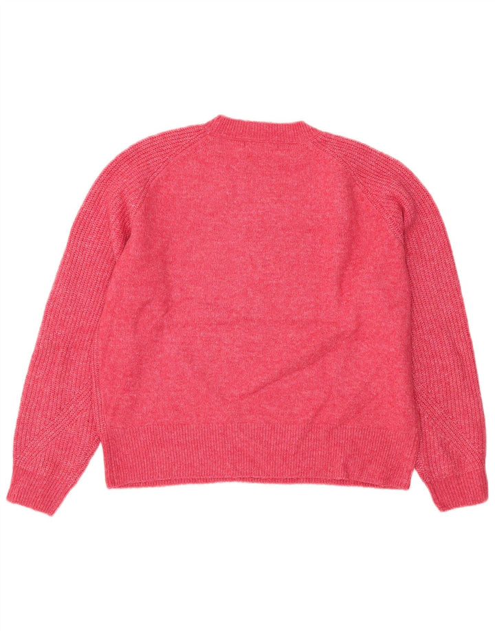Marks & Spencer Womens Crew Neck Jumper Sweater UK 14 Medium Pink Flecked