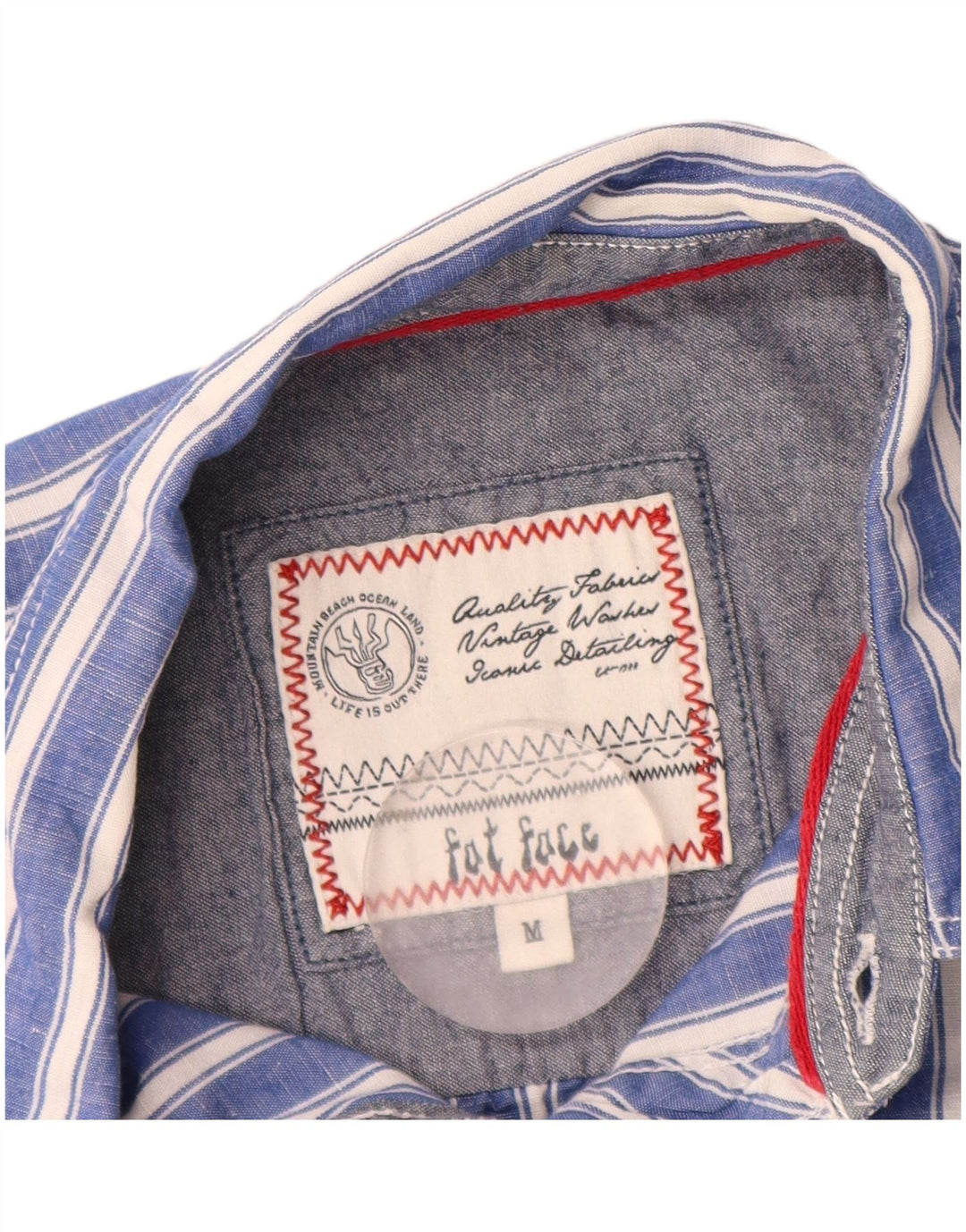 Fat Face Mens Shirt Medium Blue Striped