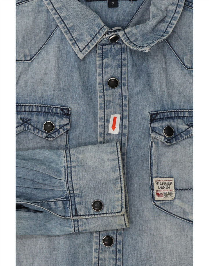 TOMMY HILFIGER Boys Denim Shirt 6-7 Years Blue Cotton Vintage Tommy Hilfiger and Second-Hand Tommy Hilfiger from Messina Hembry 