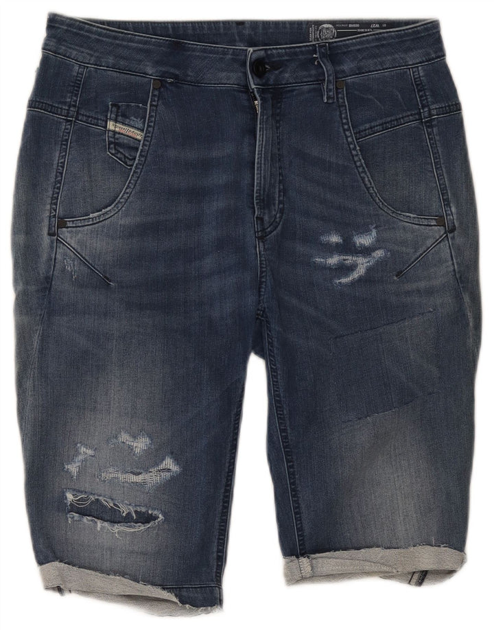 Diesel Womens Distressed Denim Shorts W27 Small Blue Cotton