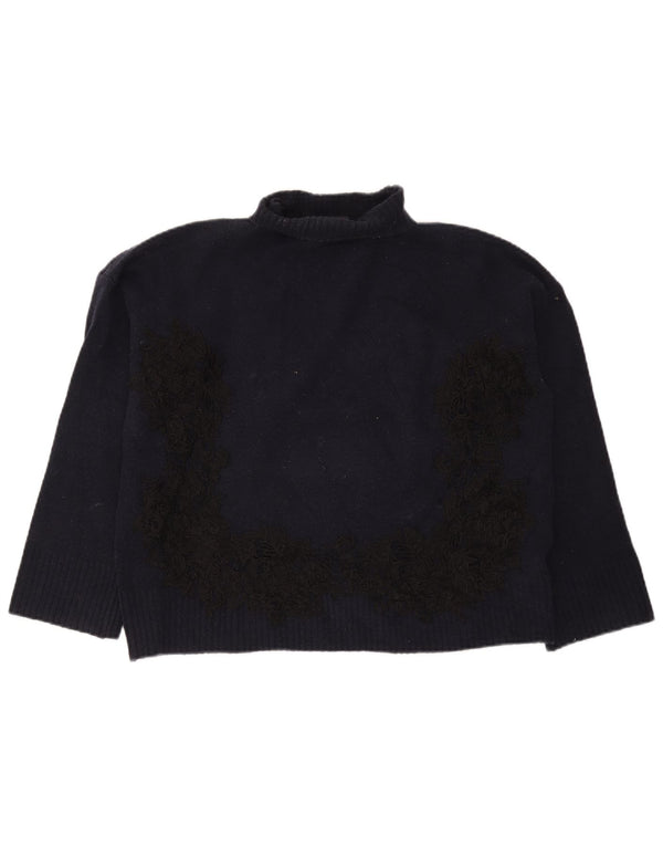 Marks & Spencer Womens Roll Neck Jumper Sweater UK 14 Medium Navy Blue