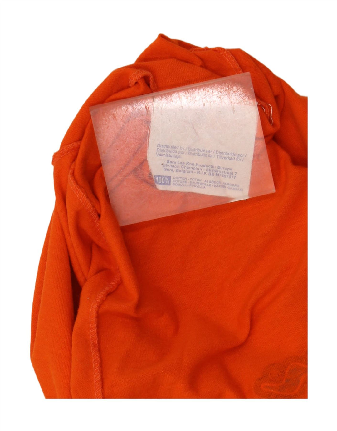 Champion Mens Graphic T-Shirt Top Medium Orange Colourblock Cotton