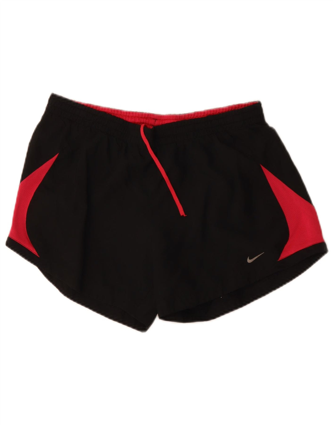 NIKE Womens Sport Shorts UK 14 Medium  Black Colourblock Polyester