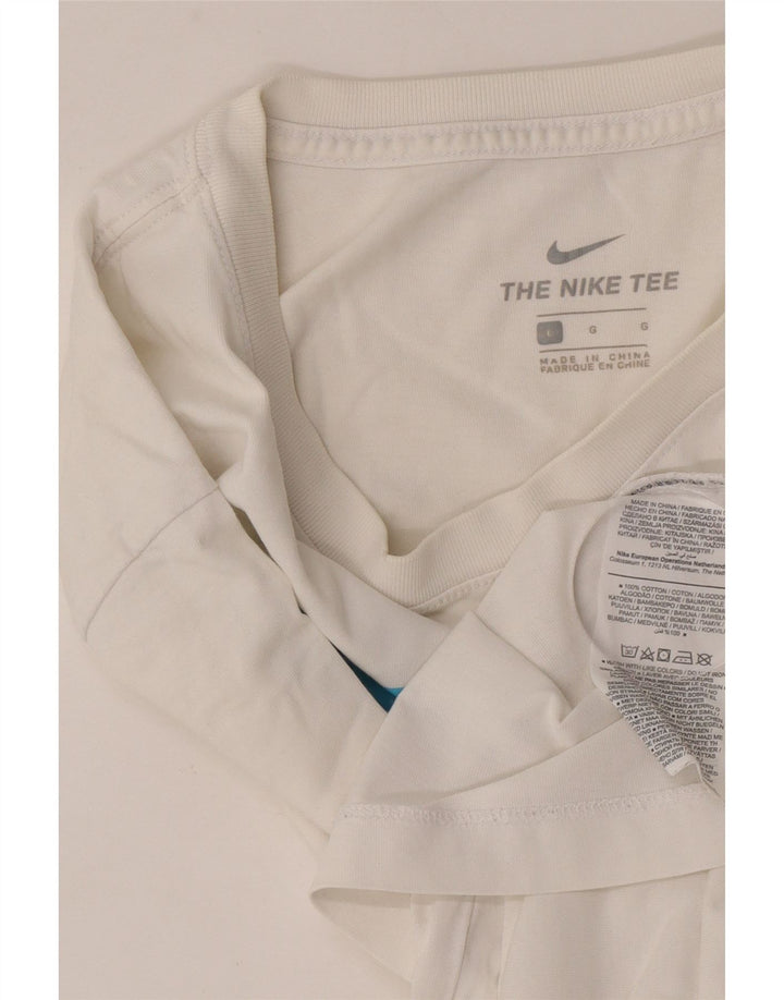 Nike grafisk T-shirt top til mænd, stor hvid bomuld