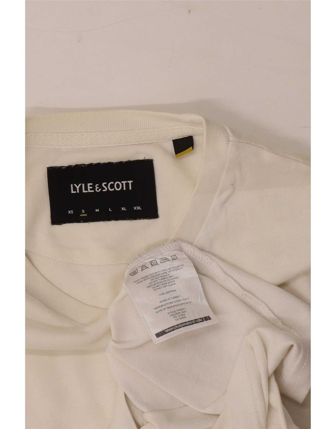 Lyle & Scott Mens T-Shirt Top Small White Cotton