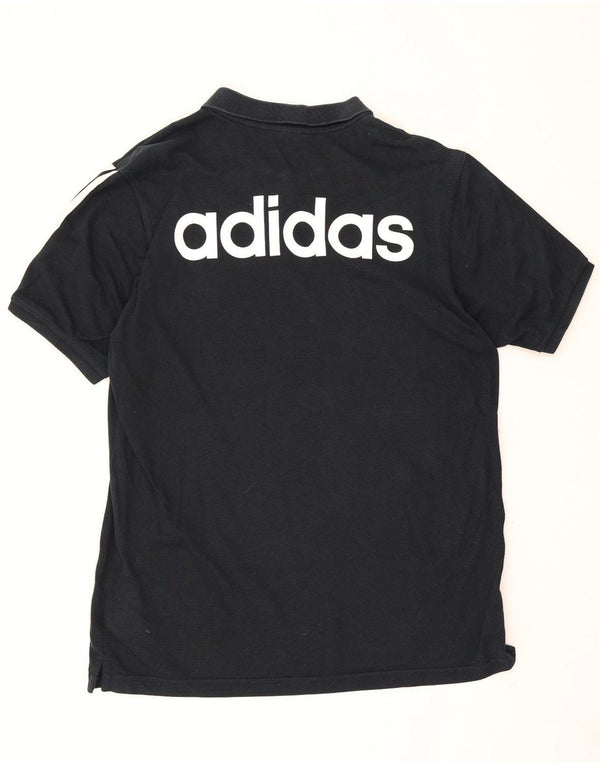 Polo grafica Adidas Climalite da uomo grande in cotone nero