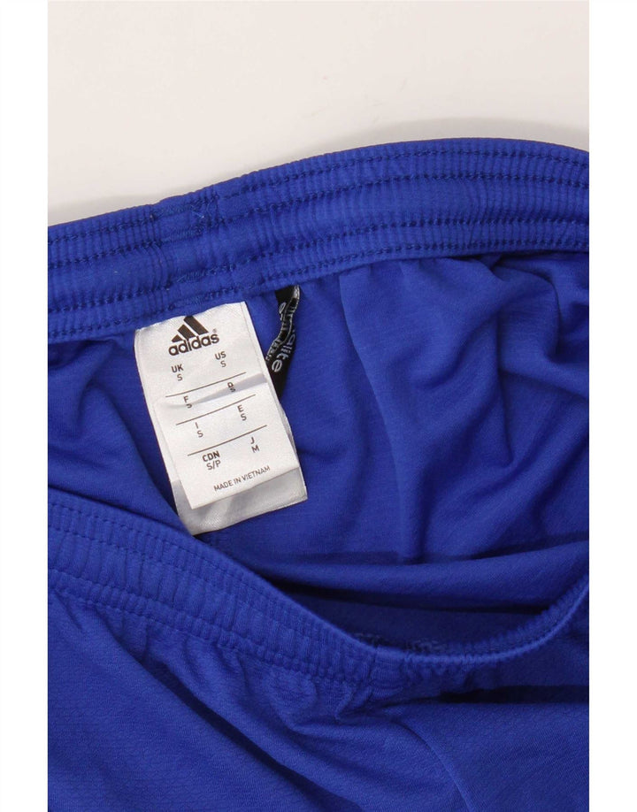 Adidas Womens Climalite Sport Shorts UK 10 Small Blue Polyester