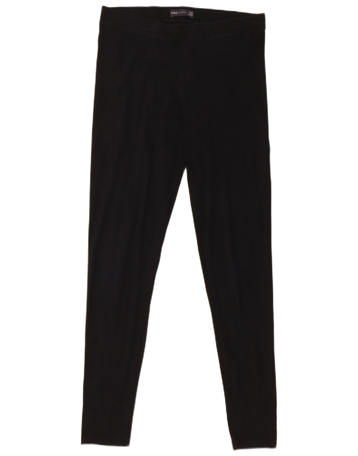 Marks & Spencer Dame Leggings UK 12 Medium Sort Bomuld