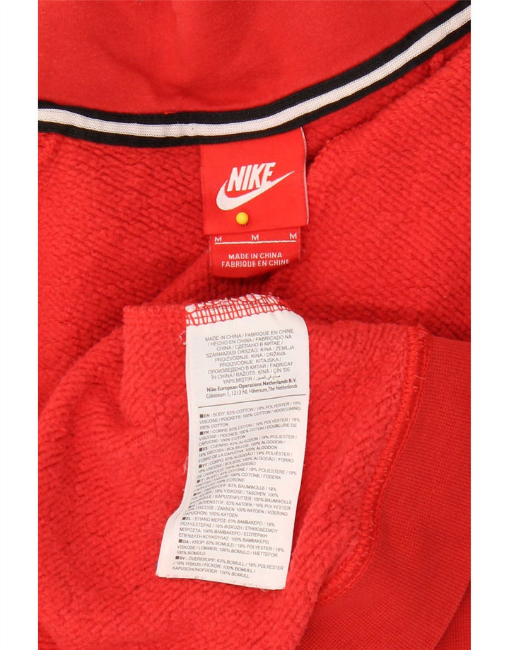 Nike Womens Hoodie Jumper UK 14 Medium Red Cotton