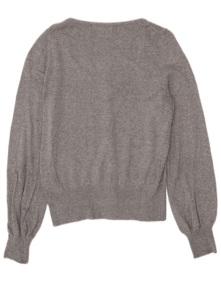 Marks & Spencer Damen Strickjacke Pullover UK 12 Mittelgraue Viskose