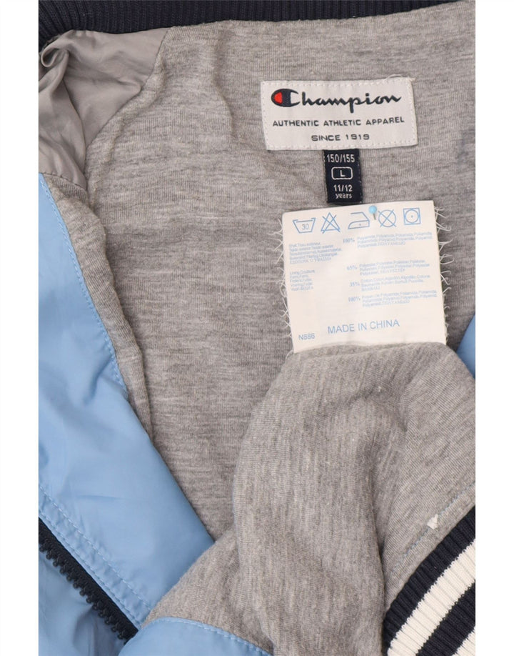 CHAMPION Boys Tracksuit Top Jacket 11-12 Years Large Blue Colourblock
