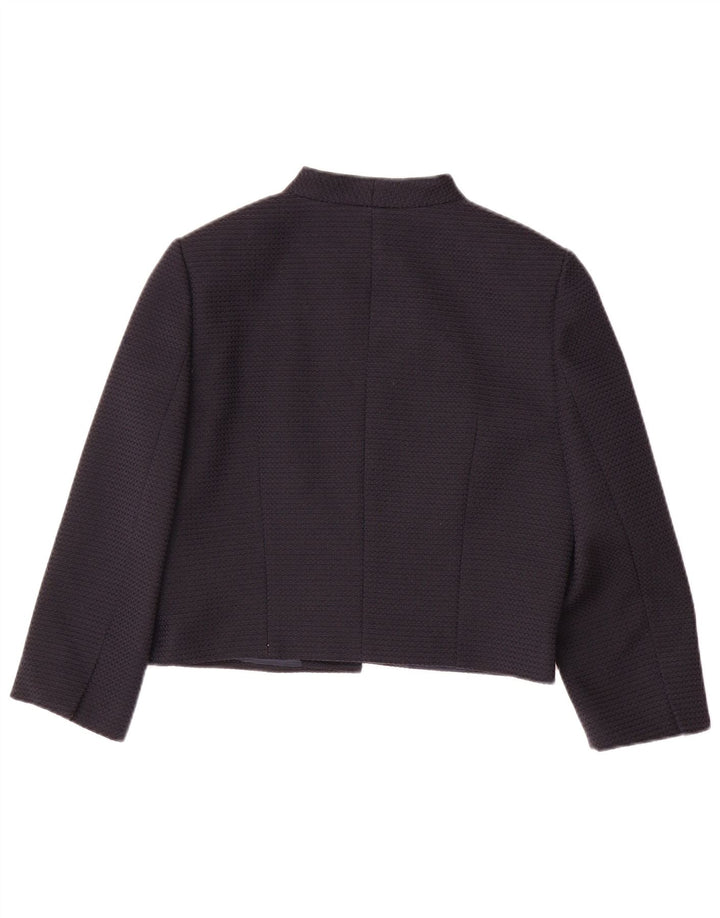 HOBBS Womens Crop 3/4 Sleeve Open Bolero Jacket UK 12 Medium Black