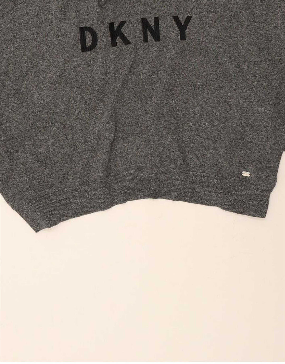 DKNY Womens Oversized Graphic Sweatshirt Jumper UK 14 Medium Grey Cotton Vintage Dkny and Second-Hand Dkny from Messina Hembry 