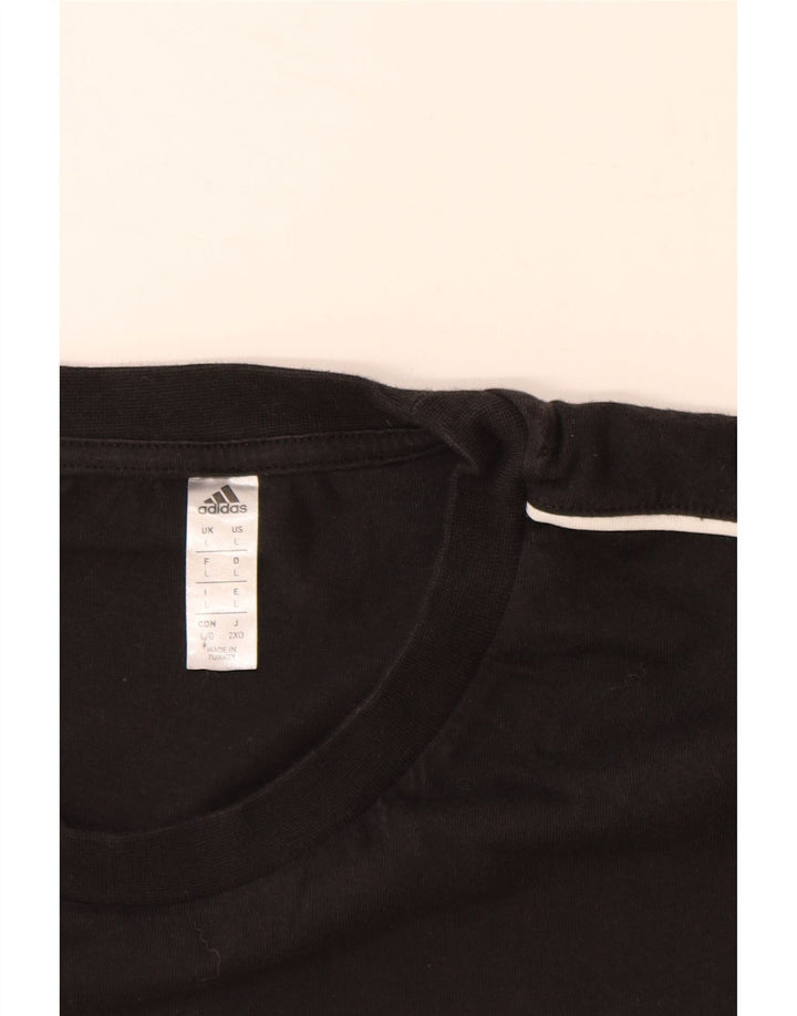 ADIDAS Mens T-Shirt Top Large Black Cotton