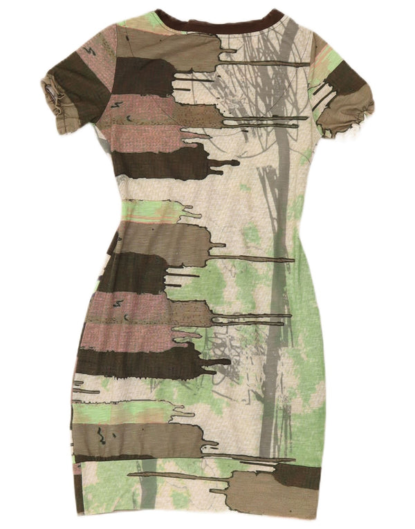 Desigual Kvinders Abstrakt Mønster Bubble Dress UK 8 Small Green Festival