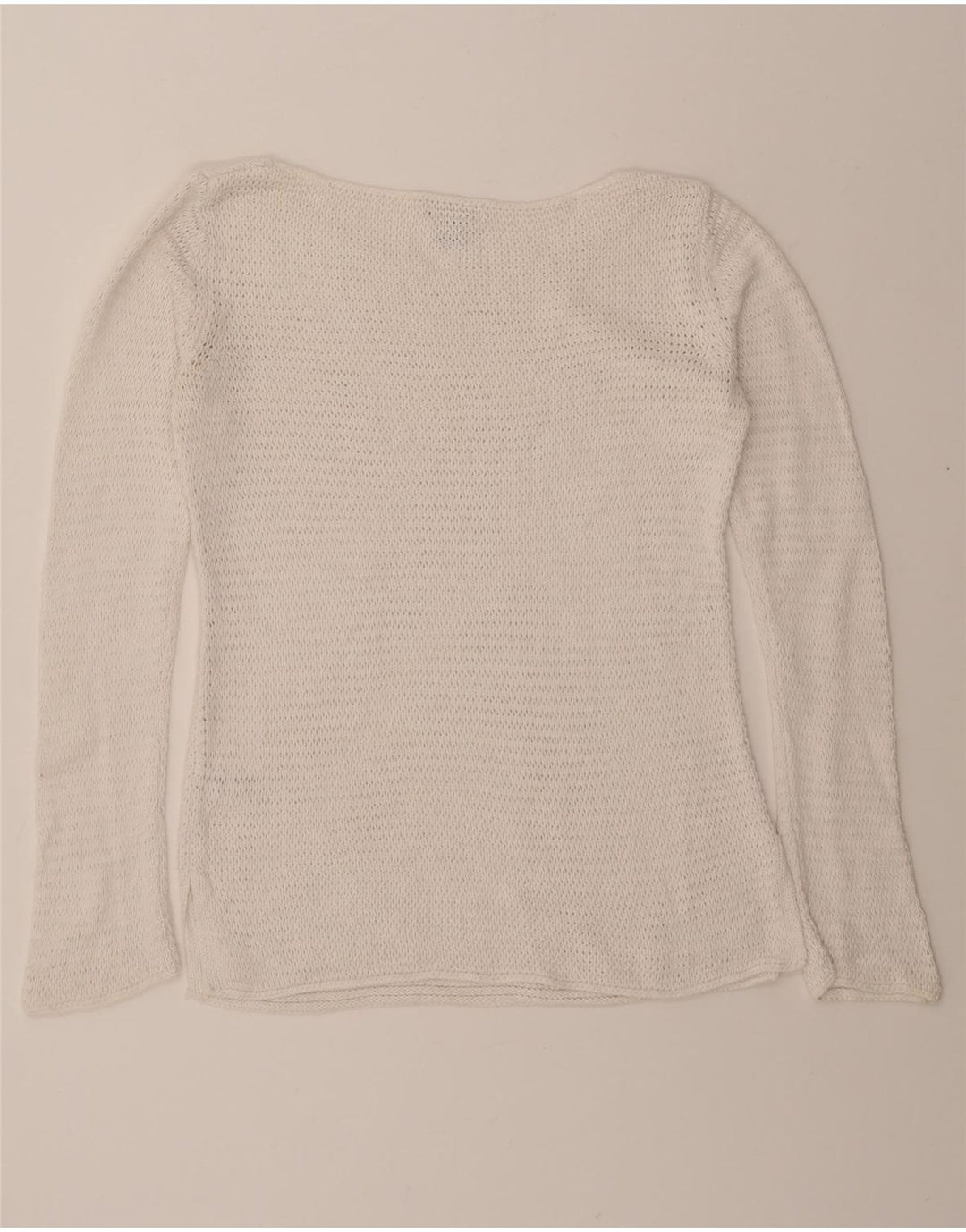 EDDIE BAUER Womens Boat Neck Jumper Sweater UK 10 Small Off White Cotton Vintage Eddie Bauer and Second-Hand Eddie Bauer from Messina Hembry 