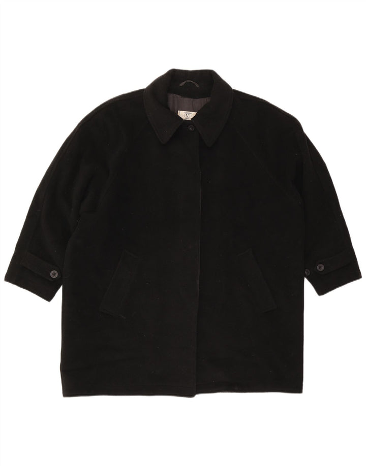Valentino Womens Overcoat IT 46 Large Black Wool