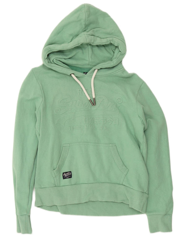 Felpa con cappuccio grafica da donna Superdry UK 12 Cotone verde medio