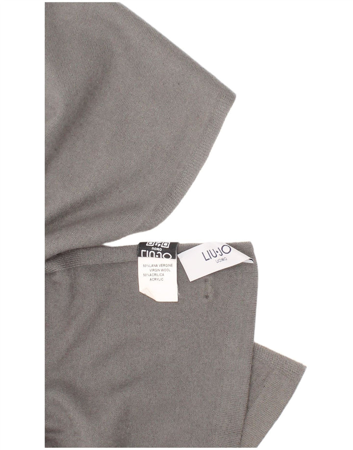 Liu Jo Mens Rectangle Scarf One Size Grey Virgin Wool