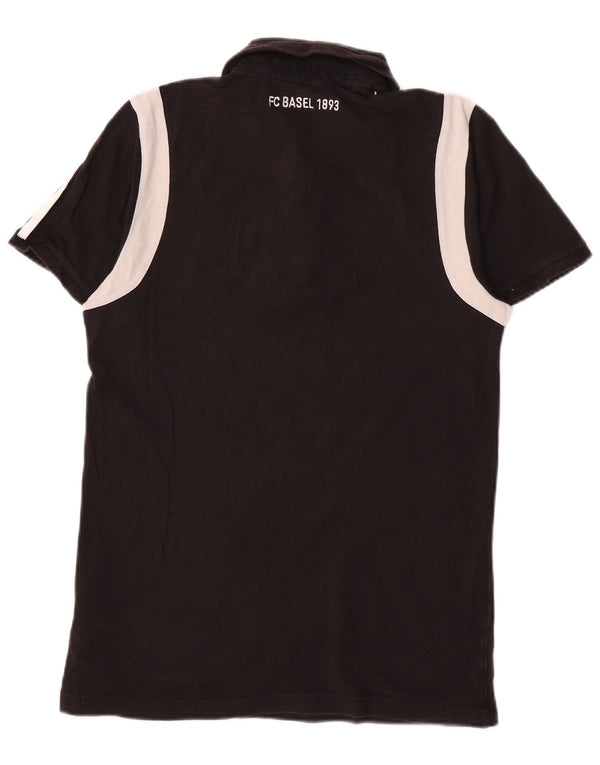 Adidas Mens FC Basel 1893 Graphic Polo shirt Small Black Colourblock Cotton