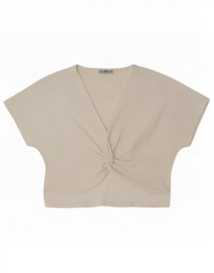 Blusa feminina Zara Top UK 14 poliéster branco médio