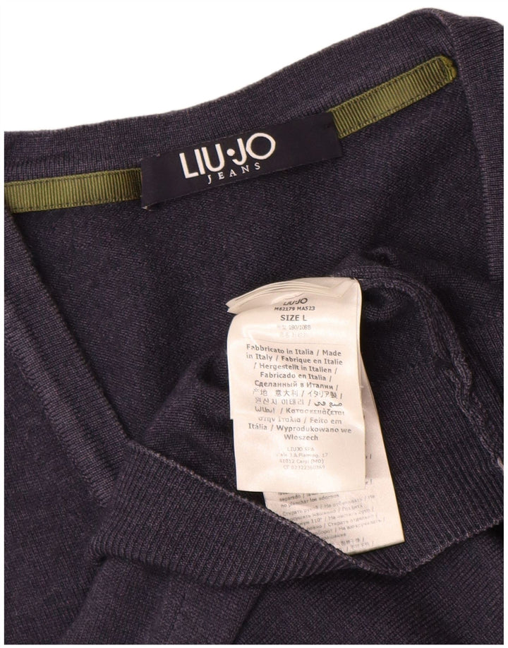 Liu Jo Mens Cardigan Sweater Large Navy Blue Wool