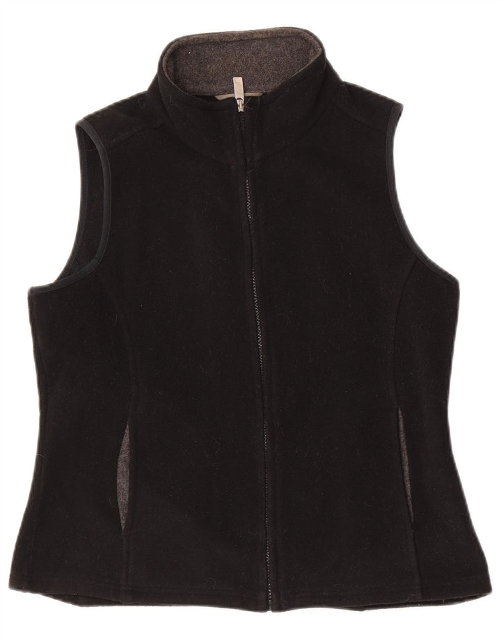 Marks & Spencer Womens Fleece Gilet UK 10 Small Black Polyester
