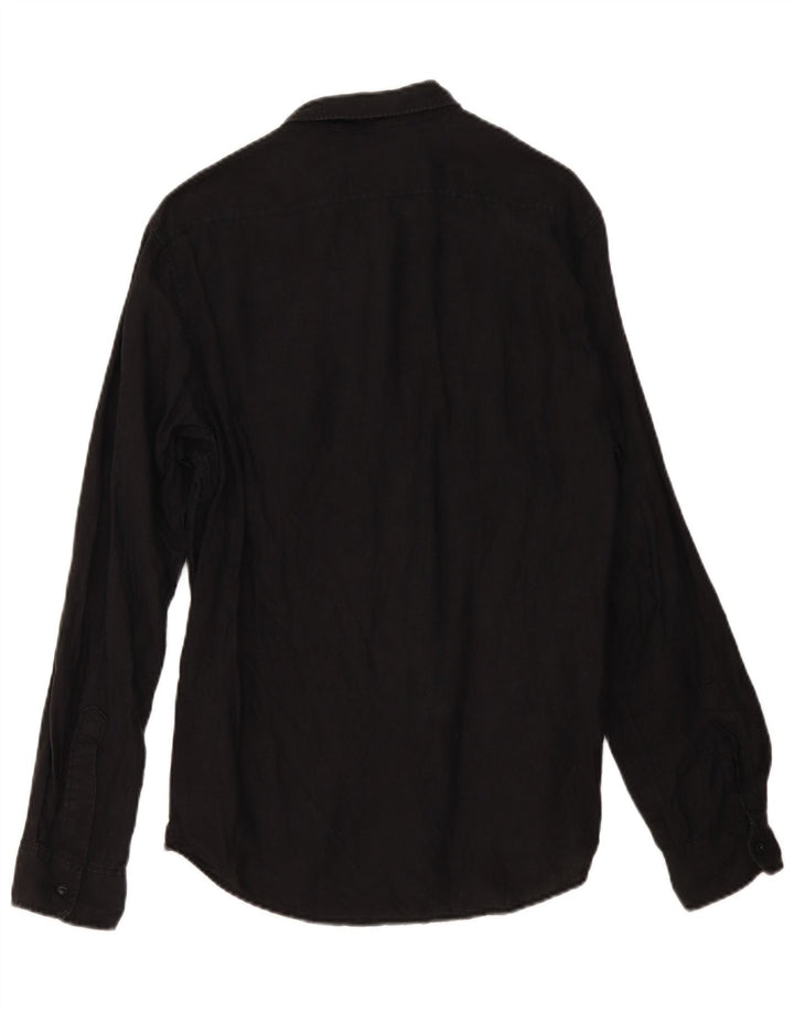 Ralph Lauren Herren-Militärhemd Mittelschwarzes Leinen