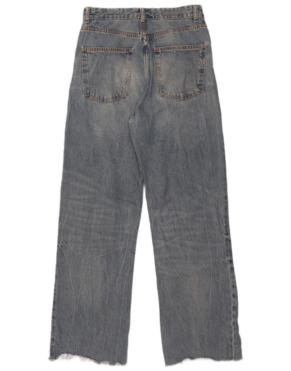 Zara Jeans feminino cintura alta solto EU 40 médio W30 L31 algodão azul