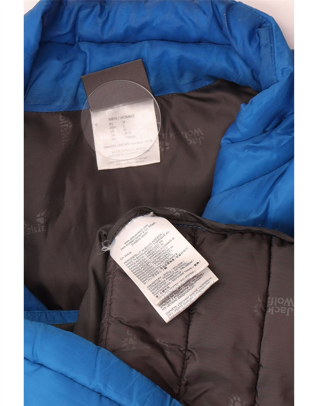 Jack Wolfskin Mens Padded Jacket UK 36/38 Small Blue Polyester