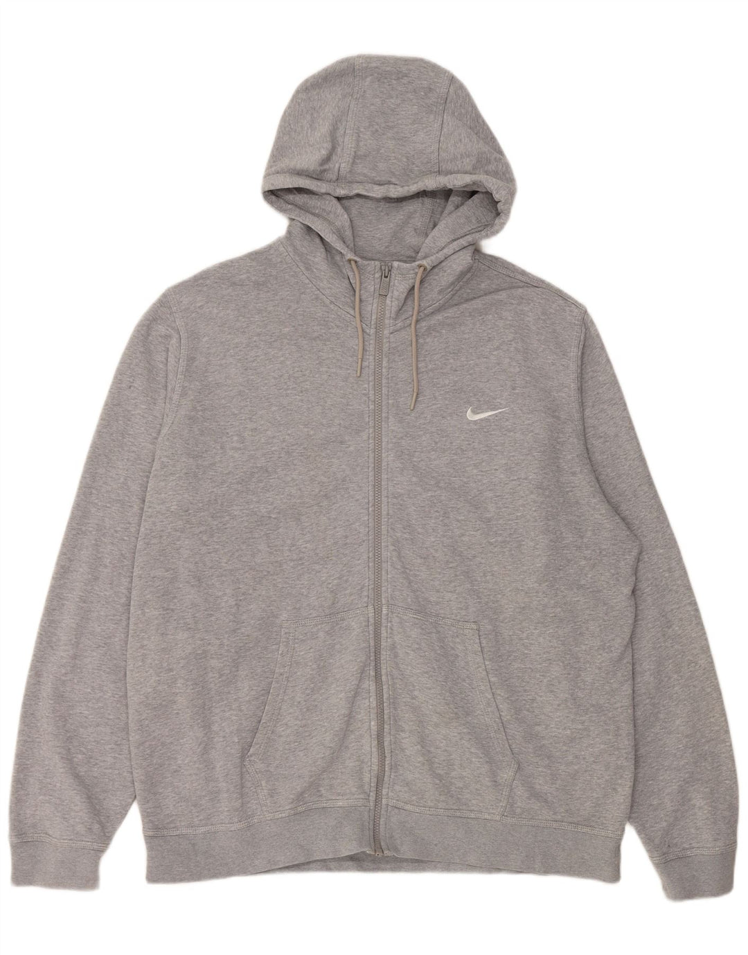 Nike Mens Zip Hoodie Sweater 2XL Grey Cotton