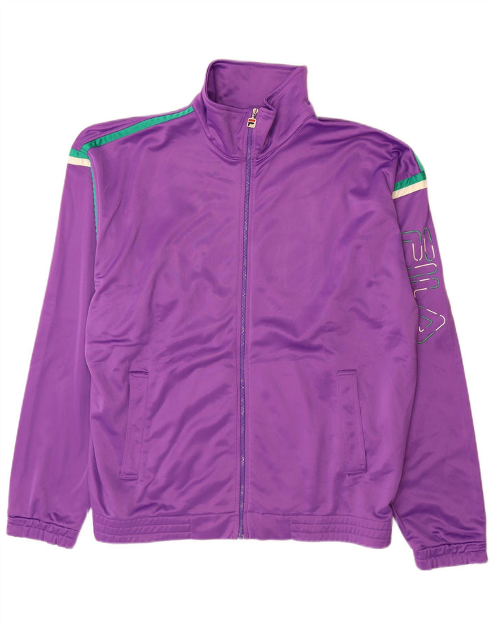 Fila Herren Grafik-Trainingsanzug-Top-Jacke IT 56 2XL Lila Polyester