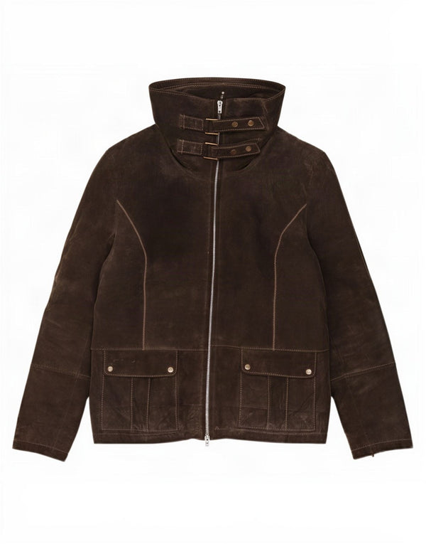 Giacca Donna Scamosciata Oviesse IT 46 Large Pelle Marrone