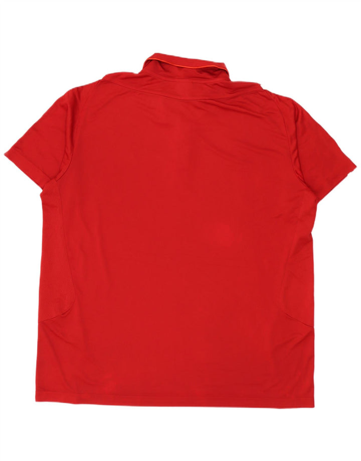 Adidas Mens Climacool Polo Shirt IT 50/52 2XL Red Colourblock Polyester