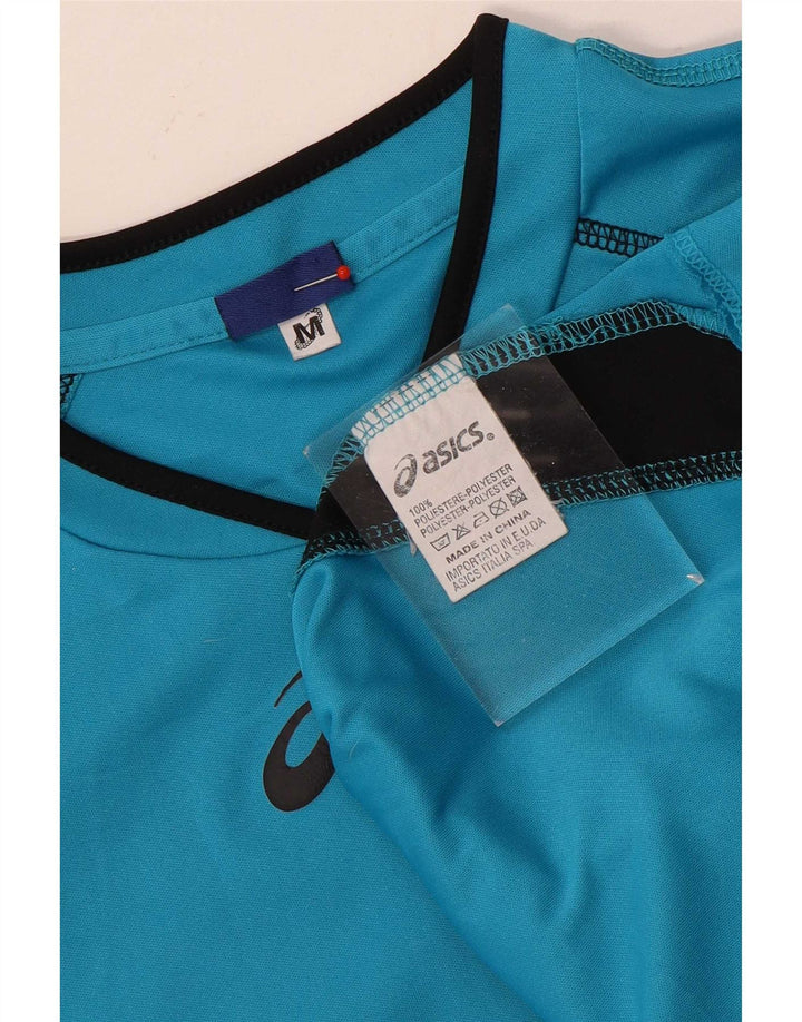 Asics Mens Graphic T-Shirt Top Medium Blue Colourblock Polyester