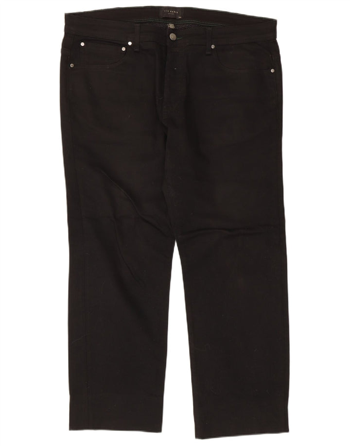 Jeans dritti da uomo Ted Baker W36 L26 cotone nero