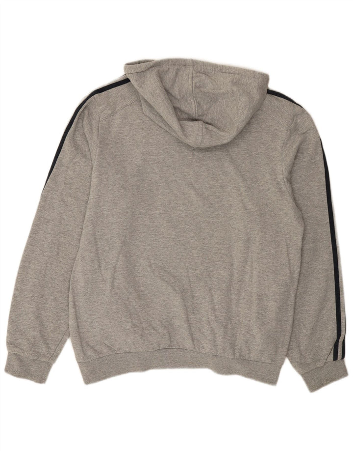 Adidas Mens Hoodie Jumper Medium Grey Flecked Cotton