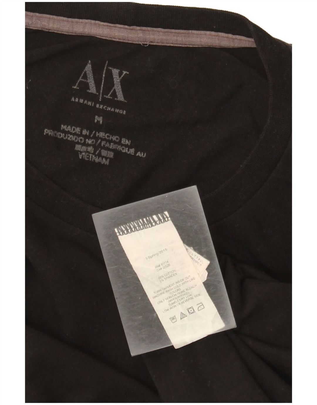 Armani Exchange Mens Graphic T-Shirt Top Medium Black Cotton
