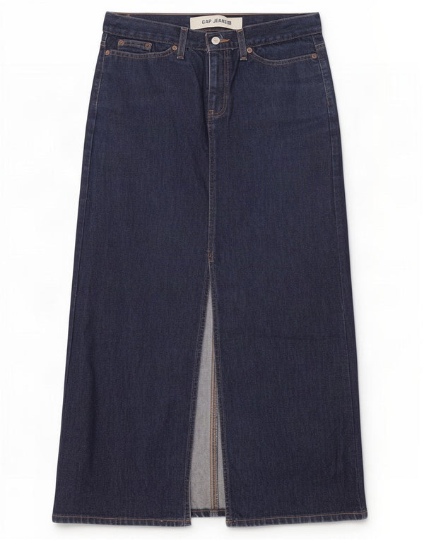 Gap Dame Denim Maxi Nederdel UK 10 Small W32 Blue Cotton