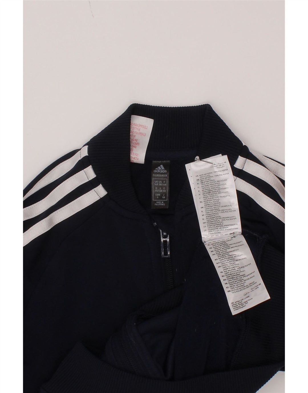 Adidas Boys Tracksuit Top Jacket 5-6 Years Navy Blue Polyester