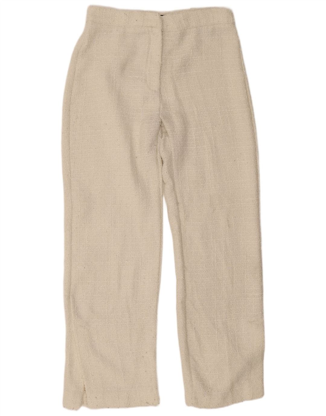 Pantalon décontracté droit femme Zara Large W30 L31 Polyester blanc