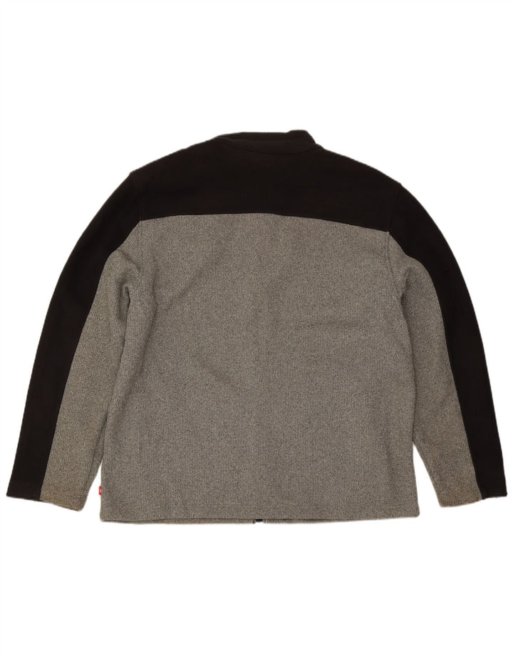 IZOD Mens Tracksuit Top Jacket XL Grey Colourblock Polyester