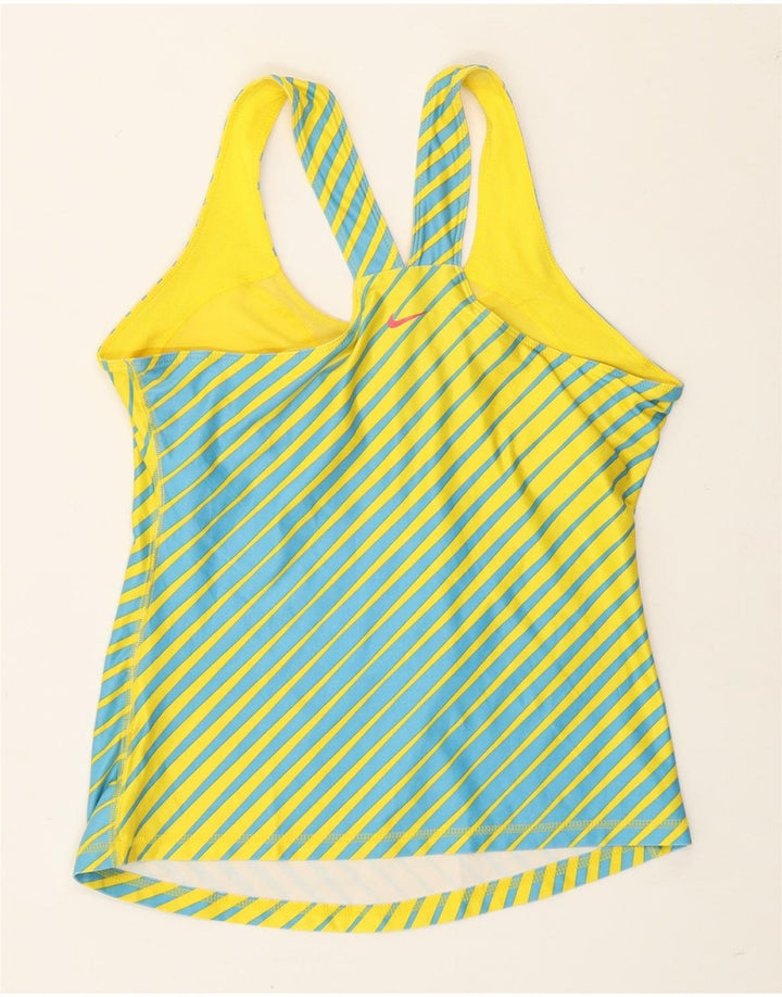 Nike damevest top US 8/10 Medium gul stribet polyester