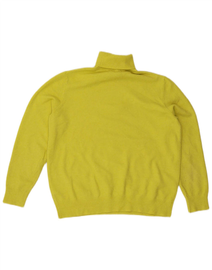 Marks & Spencer Womens Roll Neck Jumper Sweater UK 14 Medium Yellow