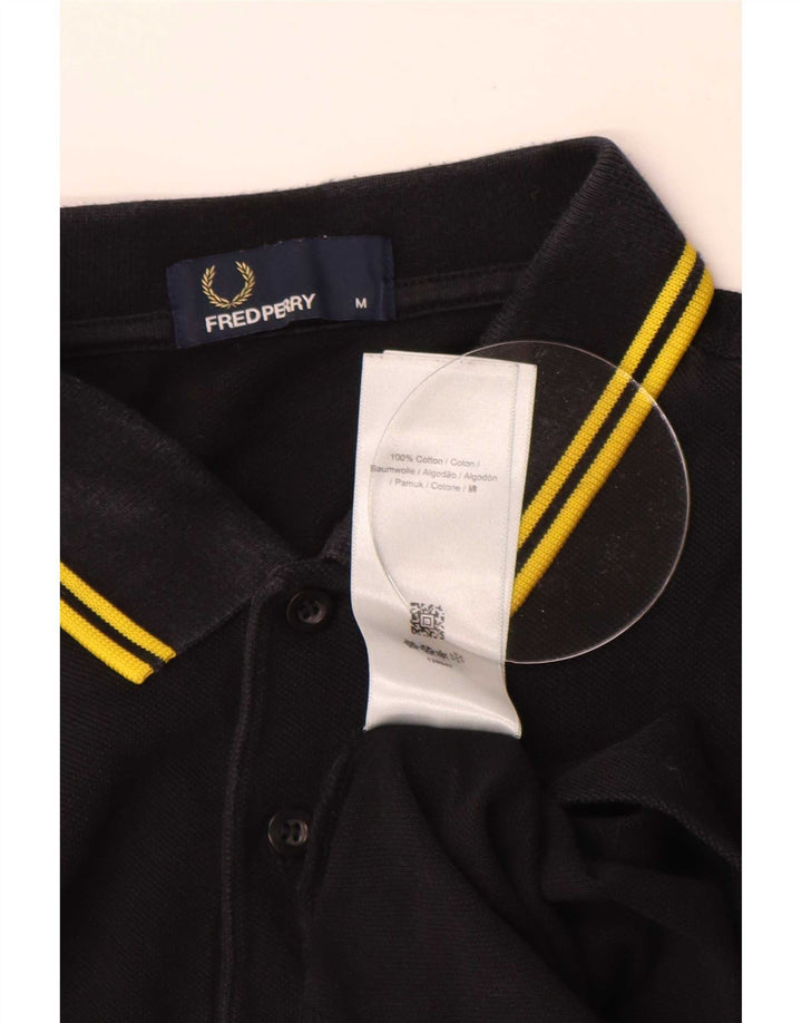 Polo da uomo Fred Perry in cotone a righe nere medie